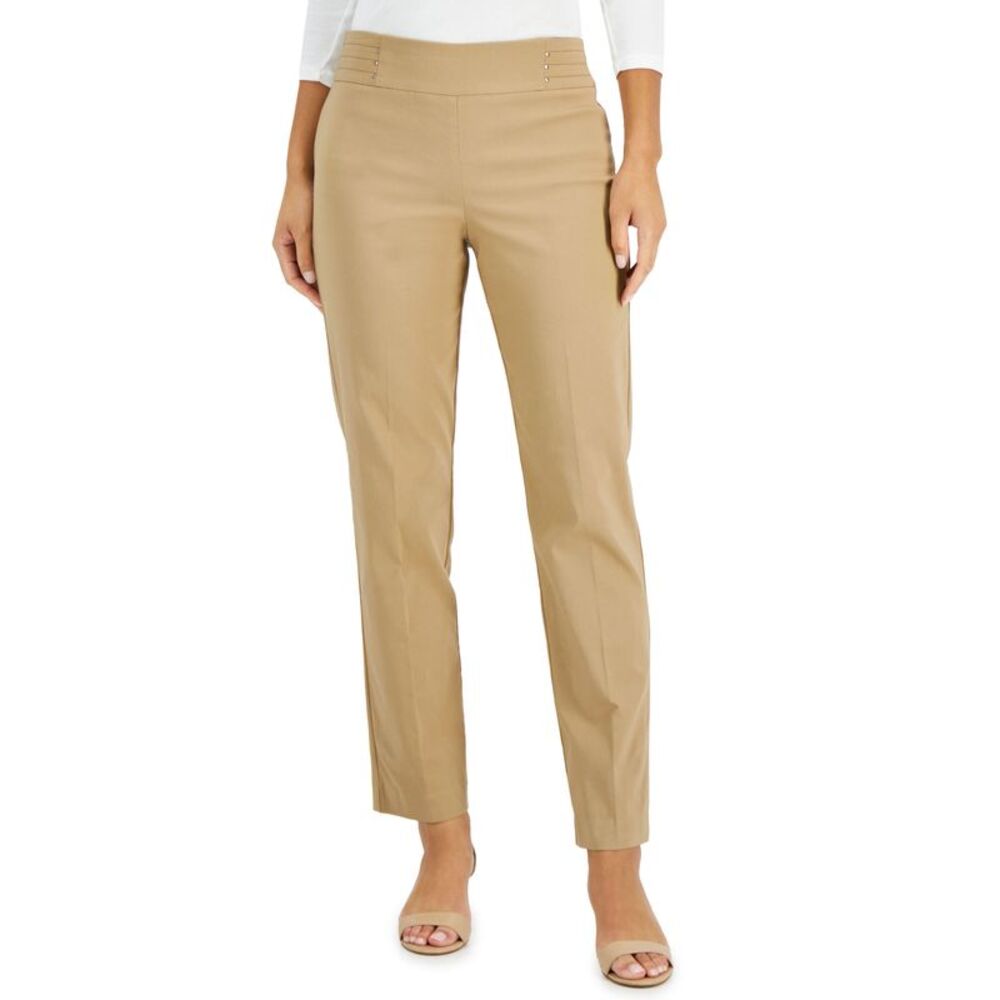 JM Collection Women's Studded Pull-On Tummy Control Pants, Regular and Short